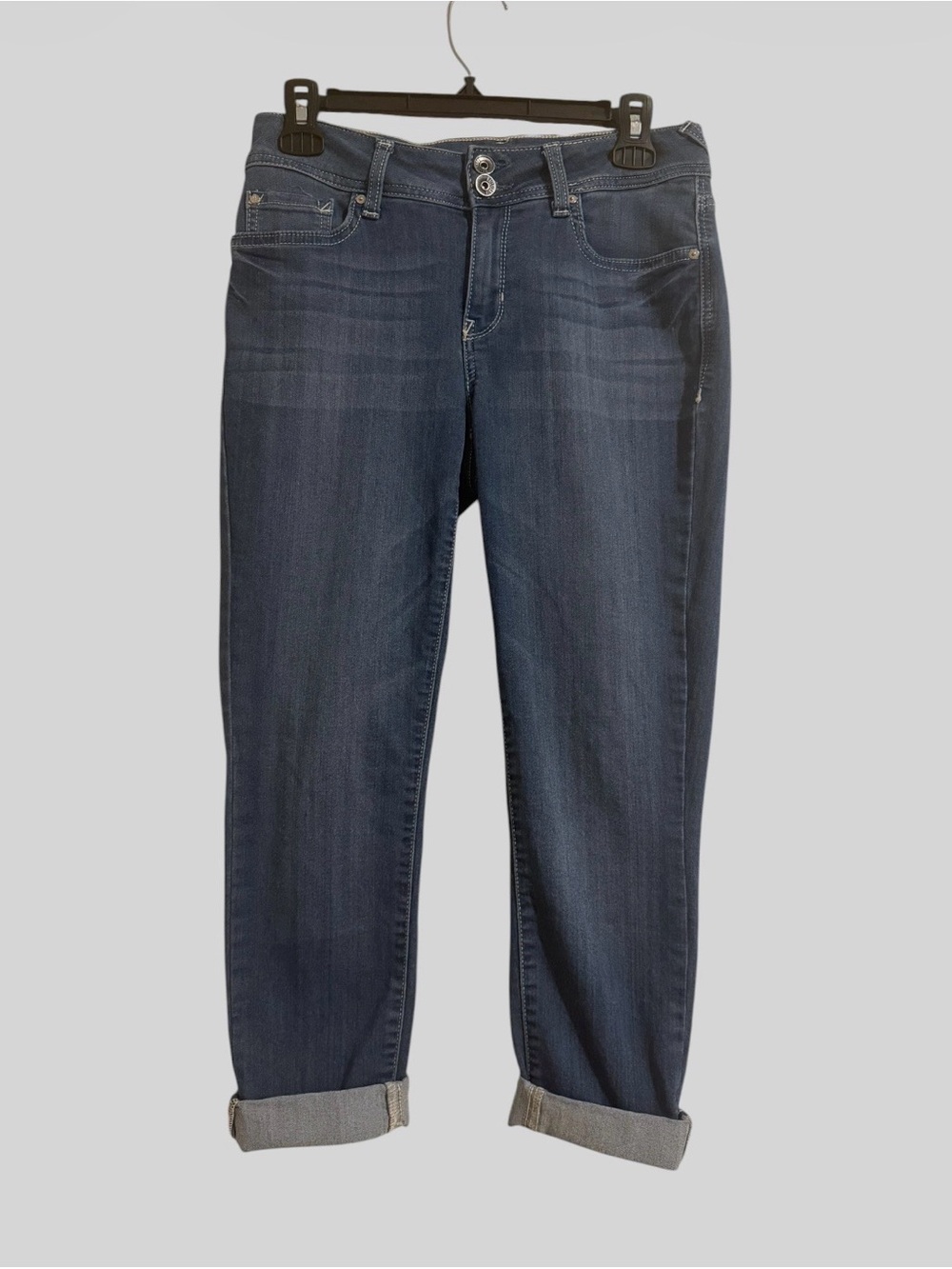 Wallflower Dark Blue Capris with Rolled Cuffs